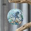 Symbolic Love Keepsakes Ocean Theme Pearl Art Hanging Ornament, 2D Flat Acrylic Coastal Marine Life Ornaments Sea Suncatcher, Beaded Pattern