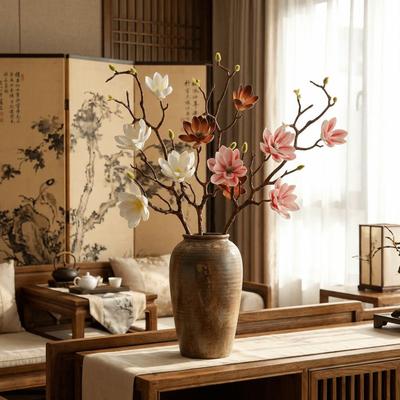Large Artificial Magnolia Flower Handmade Realistic Simulation Big Magnolia Luxury Real Touch Fake Silk Flower Wedding Decor