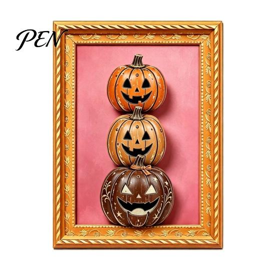 Waterproof Fridge Magnets Halloween Pumpkin Frame Refrigerator Magnet, Vintage Ghost Whiteboard Decorative Magnet for Holiday Party