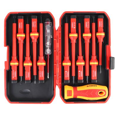 Isolierter Schraubendrehersatz Multifunktional Für Elektriker Handwerkzeuge 13 Stück Kreuzschlitz Schlitzbits Magnetischer Schraubendreher 1000V