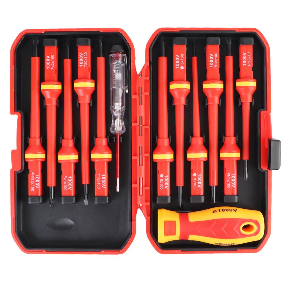 13 Pcs Insulated Phillips Slotted Bits Magnetic Screwdriver Screwdriver Set Multifunctional 1000V For Electrician Hand Tools