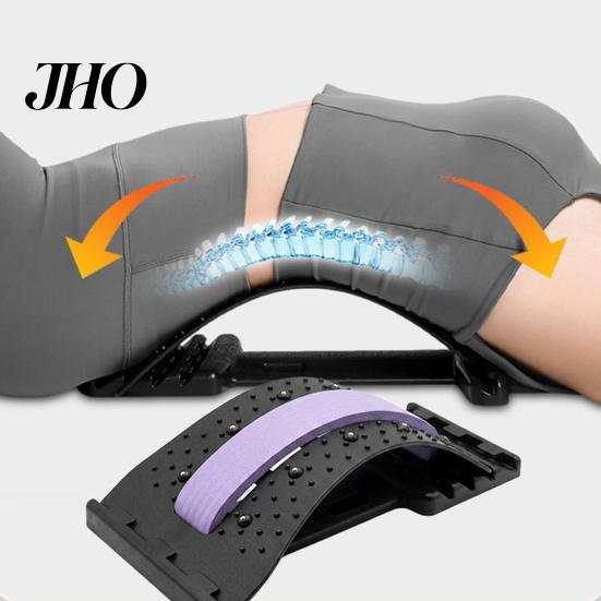 Adjustable Intensity Back Massager Lumbar Stretcher Stretcher, Lower Pain Relief with Magnetic Therapy Spine Decompression & Massage Points, Ergonomic