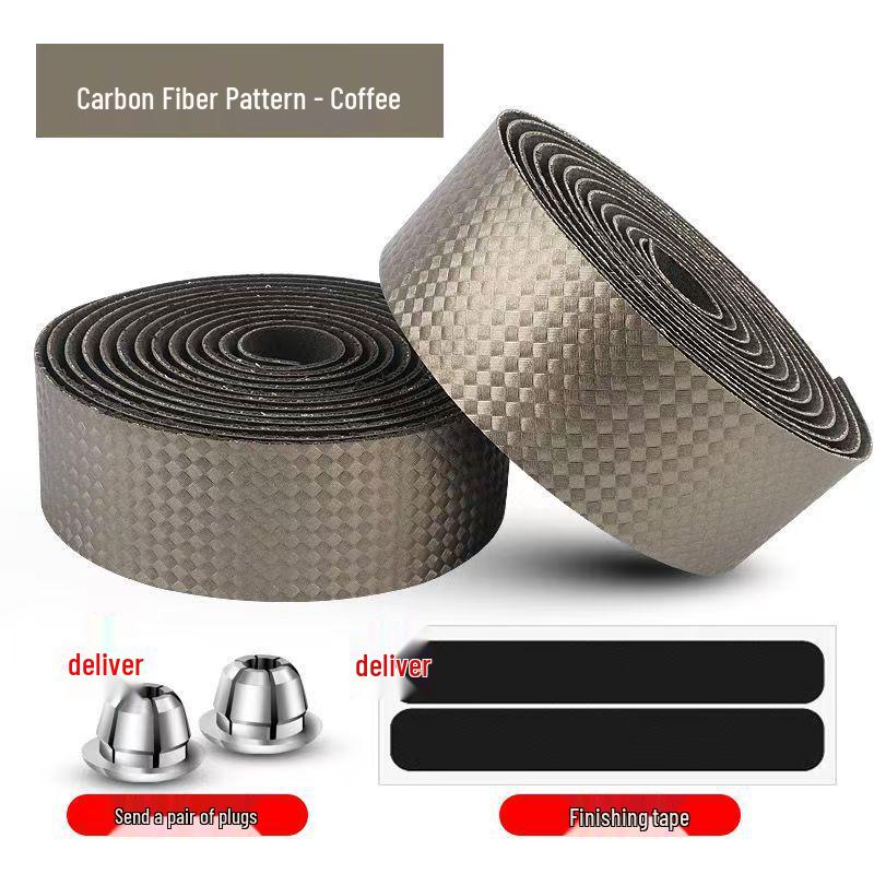 Colorful Non-slip Shock-absorbing Bicycle Handlebar Tape with Carbon Fiber Texture, Breathable Design, and Thick Padding for Road Bikes.