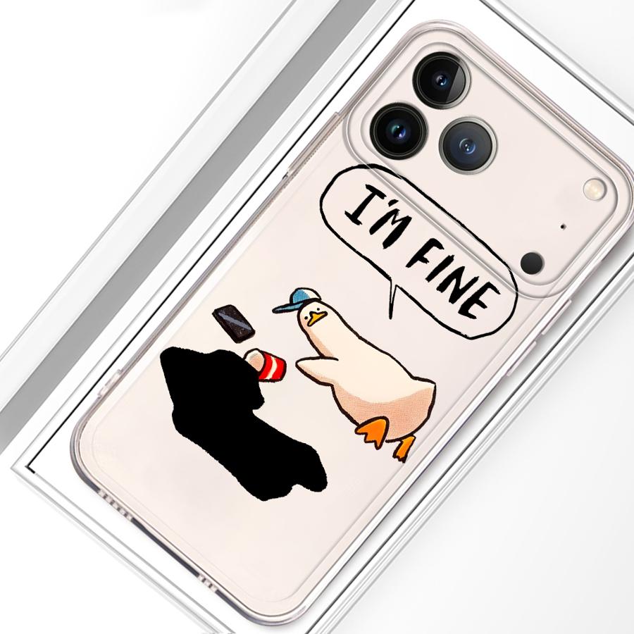 Cartoon Duck Case for iPhone 17 Pro Max XR 11 7 8 16 15 13 Pro 14 Plus XS Max 12 Mini Air Soft Phone Cover