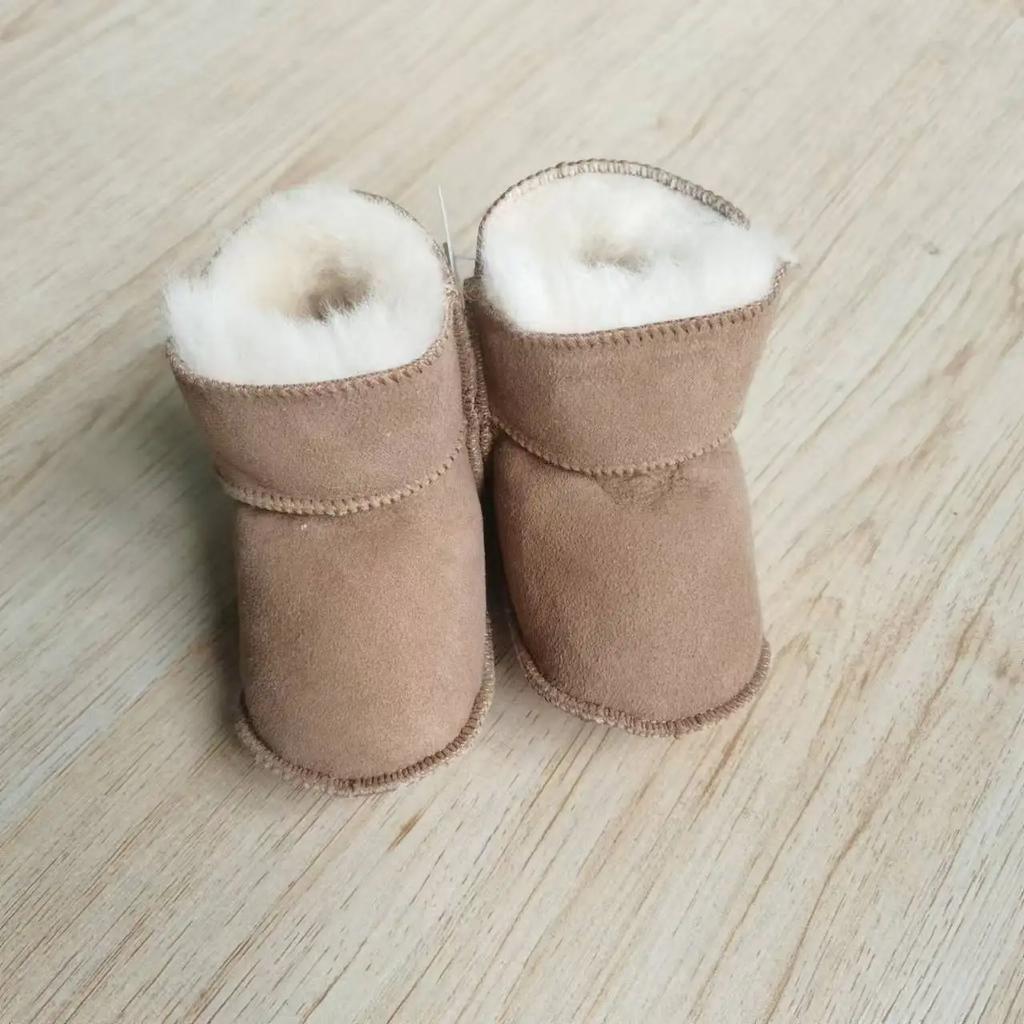 HoneyCherry Winter Baby Sheepskin Fur Snow Boots Baby Soft Soled Warm Toddler Boots
