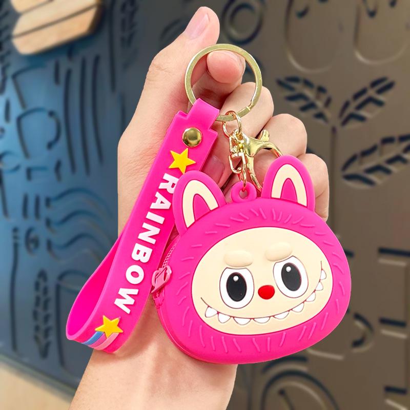 Cartoon Cute Labubu Coin Purse & Keychain Card Holder – Children's Gift & Earphone Bag