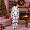 Christmas Parent-Child Matching Outfit with Stand Collar, Button Front and Festive Print