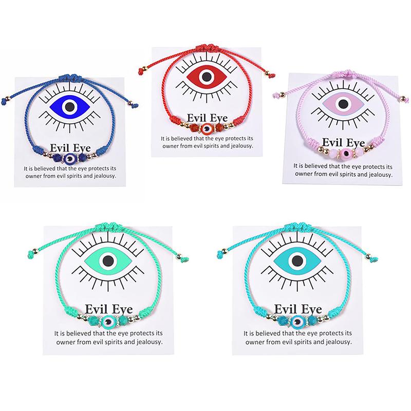 Türkische Auge Armbänder Für Frauen Handgemachte Geflochtene Perlen Knoten Seil Armband