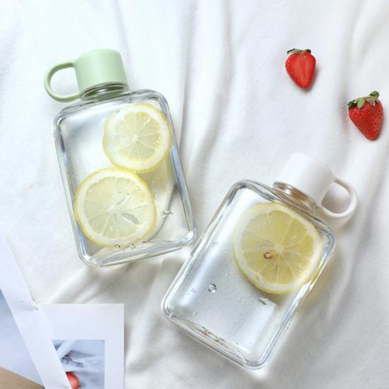Water Cup 360/500ml Flat Water Bottle BPA Free Portable Pocket Size Water