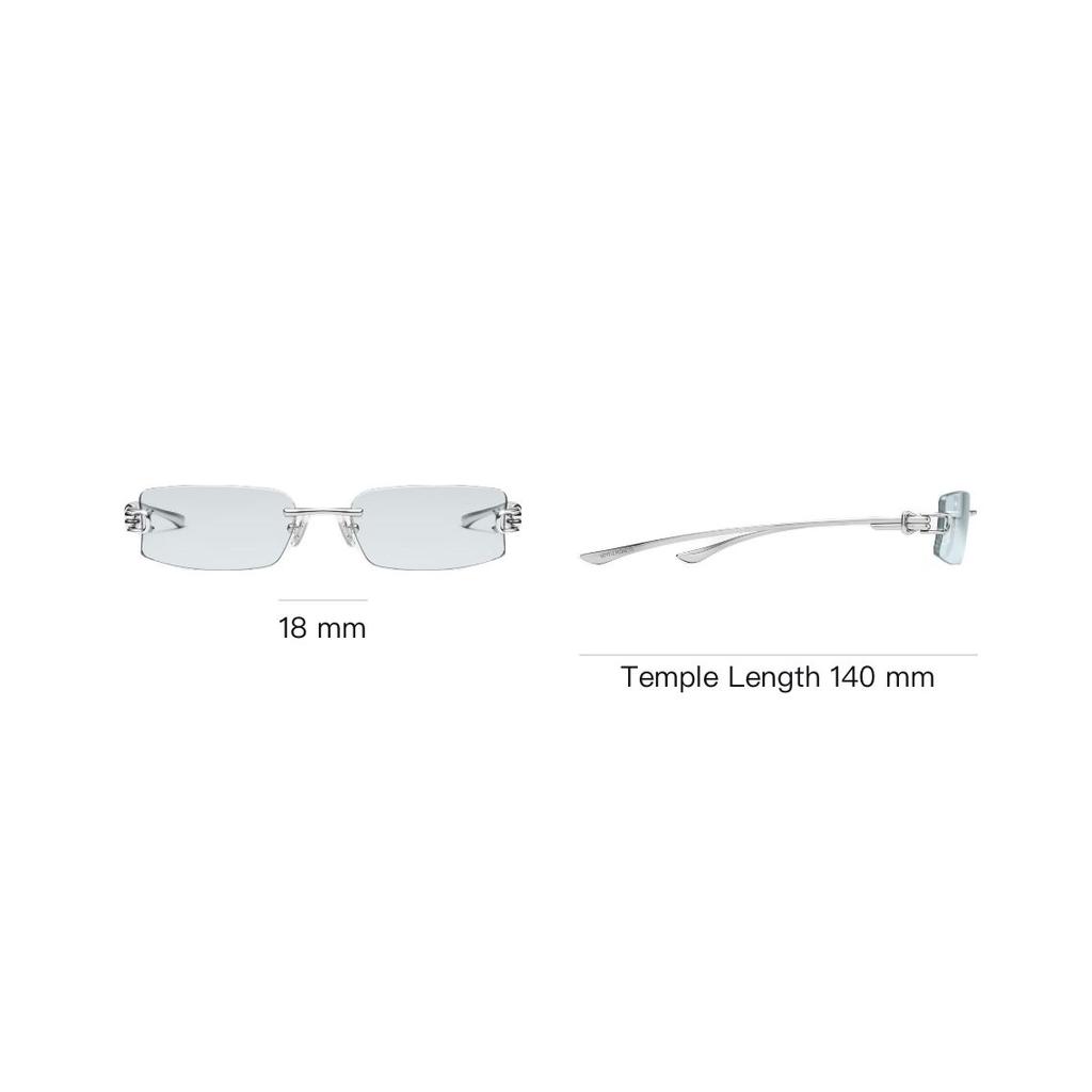 Gentle Monster Knot Shaped Metal Square Sunglasses Unisex Sunglasses Silver GAMOT02-GR