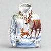 Autumn Winter Large Christmas Series Digital Printed Pattern Hoodie Warm Comfortable Versatile Men Women Christmas Atmosphere Casual Hoodie
