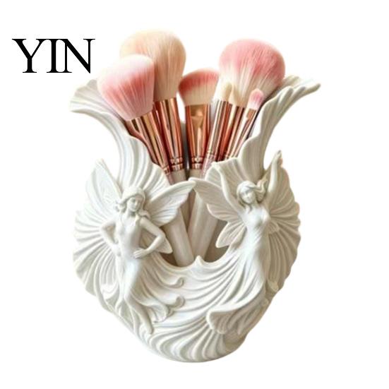 Artistic Desktop Storage Container 3D Printed Pen Holder, Fairies Organizer for Pens, Pencils, Makeup Brushes, Creative Desk Accessory Women