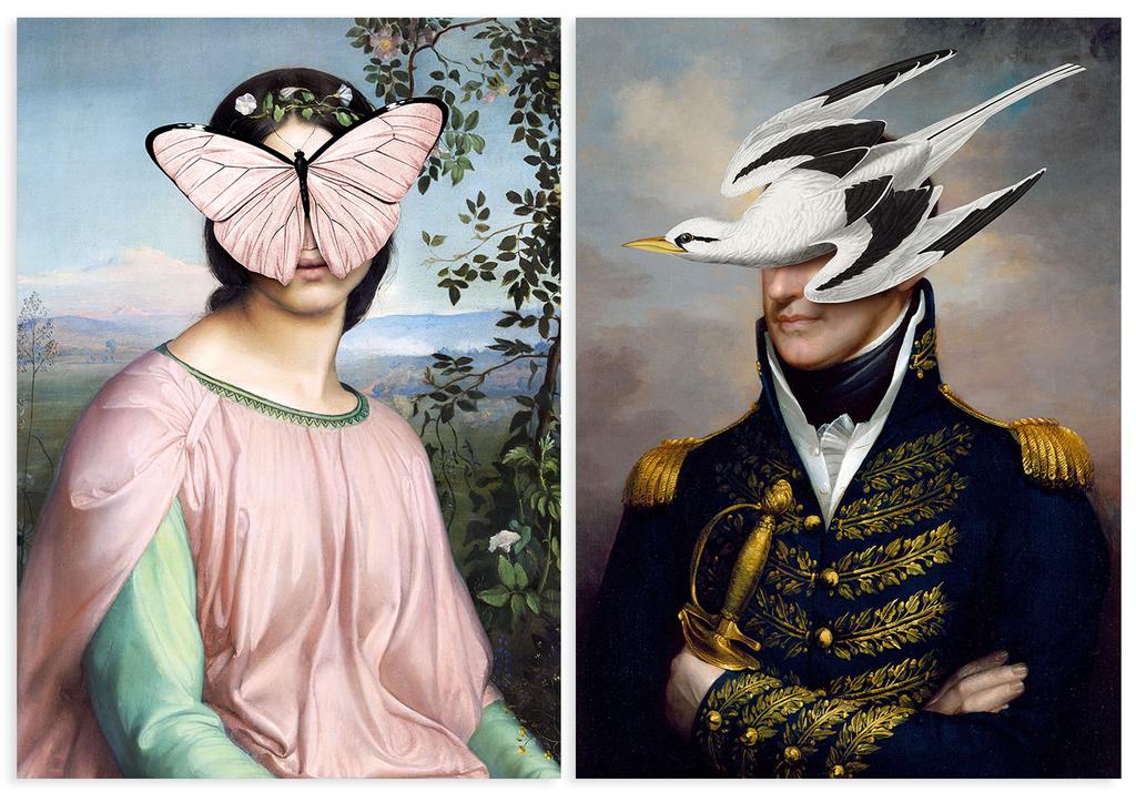 Set of Two Posters Portrait Butterfly