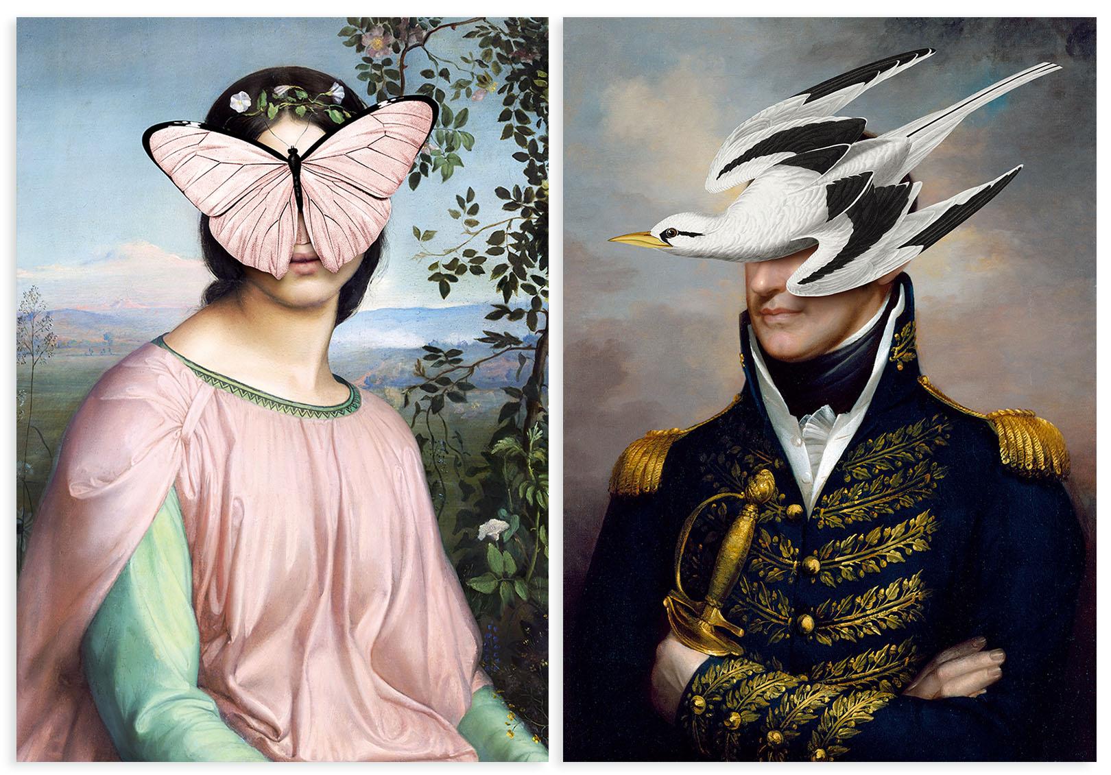 

Zestaw dwóch plakatów portret motyl 21x29,7 cm A4