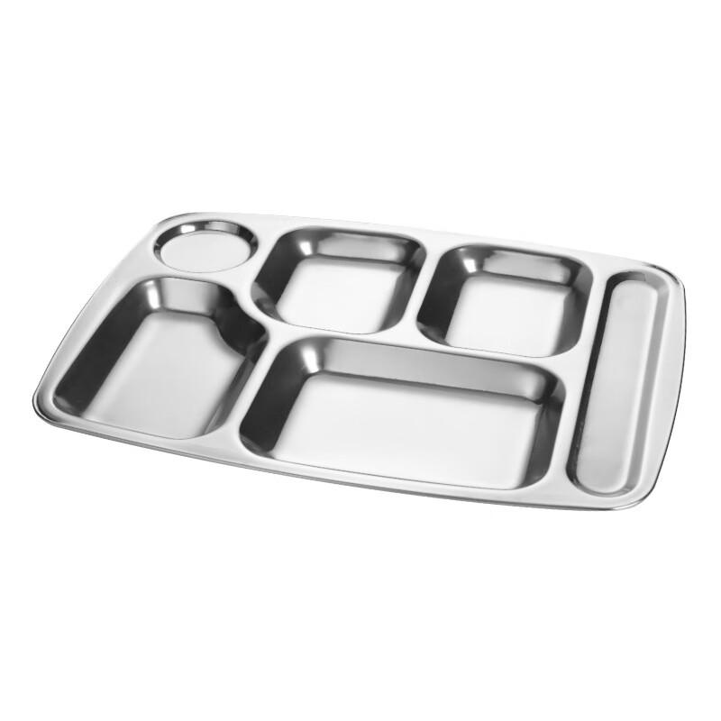 Stainless Steel 6-Compartment Lunch Tray