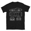Chevy Vette C3 Stingray Blueprint Men's T-Shirt - Retro Roadster Tee for Men