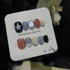 10 Pcs Short Handmade Press On Nails Instagram Minimalist Fashion Hand Painted Star Checkered Nail Tips For Girls