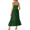 Women's Long Beach Casual Elegant Spaghetti Strap Maxi Dress Striped Low-key Flowing Bohemian Dress