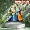 2D Flat Ferris Wheel Sculpture with Base Christmas Home Decoration Desktop Sign Acrylic Figurine Tiered Tray Ornament