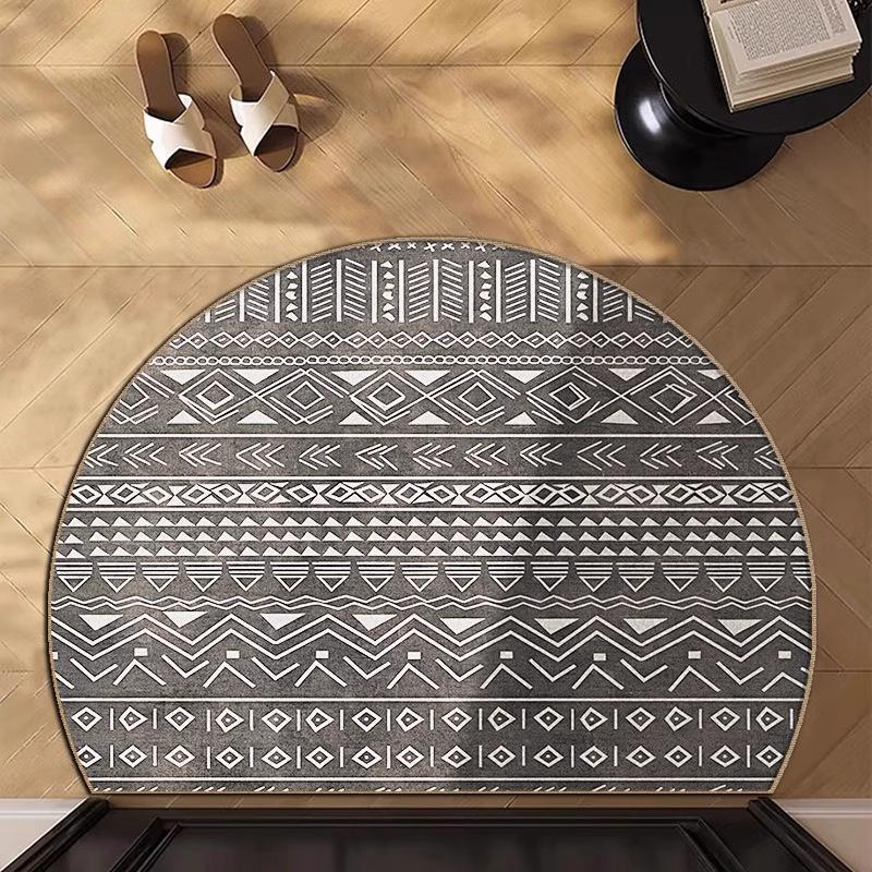 Half Circle Carpet Entrance Door Mat Household Door Non Slip Mat Dirt Resistant and Can Be Cut