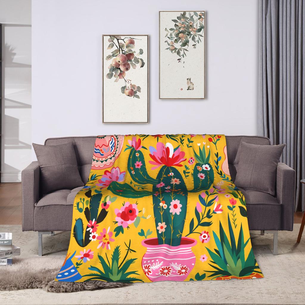 Colorful Floral and Animal Plush Blanket Kids Adult Flannel Throw Blanket Decor Soft Custom Quality Bedspread Birthday Gift