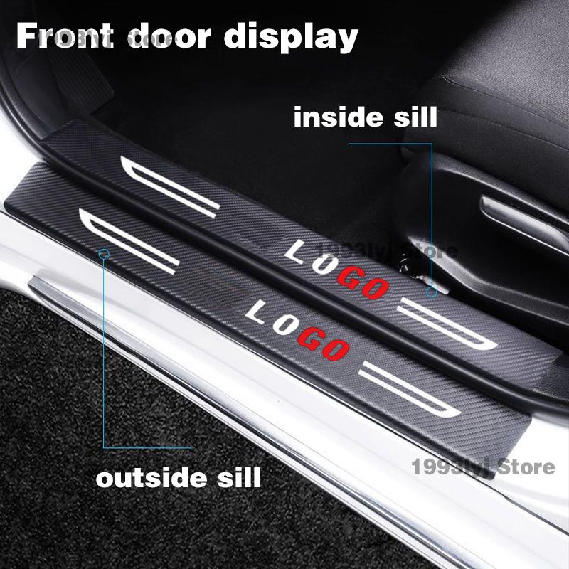 For Wuling Almaz Baojun 530 2021 Car Door Sill Pedal Board Cover Trim Carbon Fiber Rear Bumper Trunk Sticker Auto Accessories