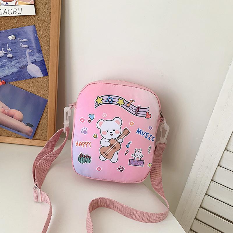 Adorable Rabbit And Bear Canvas Shoulder Bag For Kids Lightweight And Stylish Design