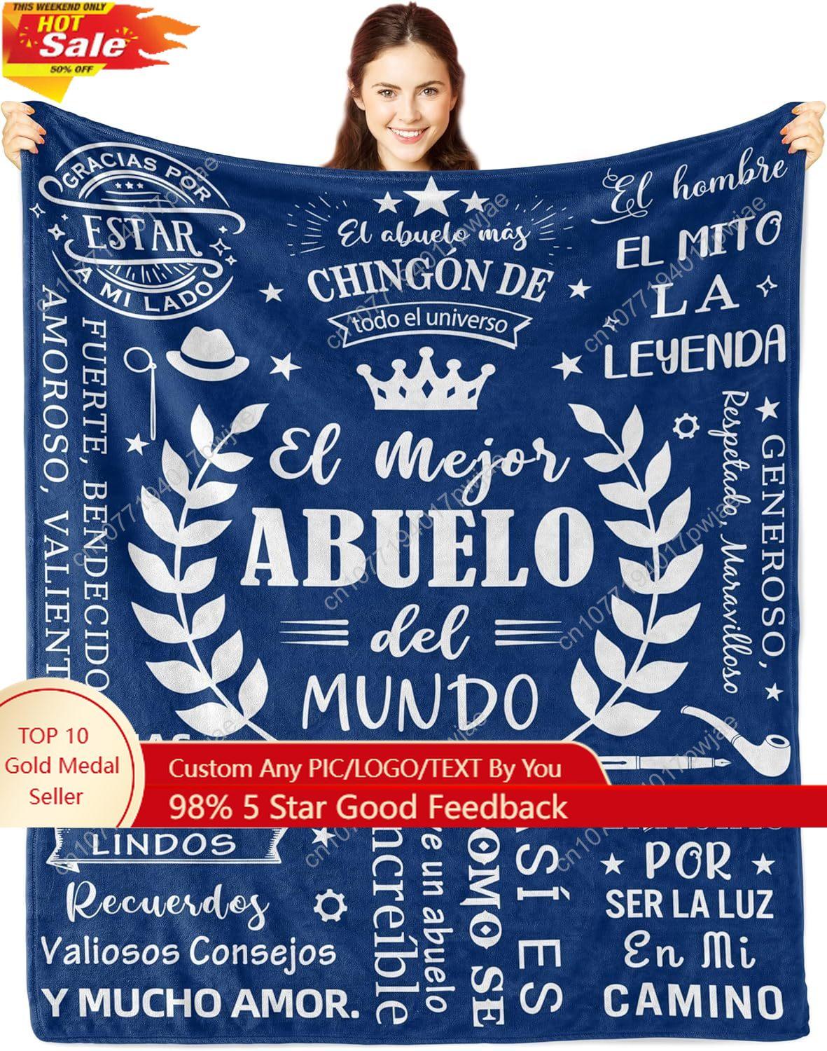Nicetous Abuelo Gifts Abuelo Blanket Regalos para Abuelo/Abuelito Abuelito Gift Mejor Abuelo del Mundo Gifts for 75X95CM