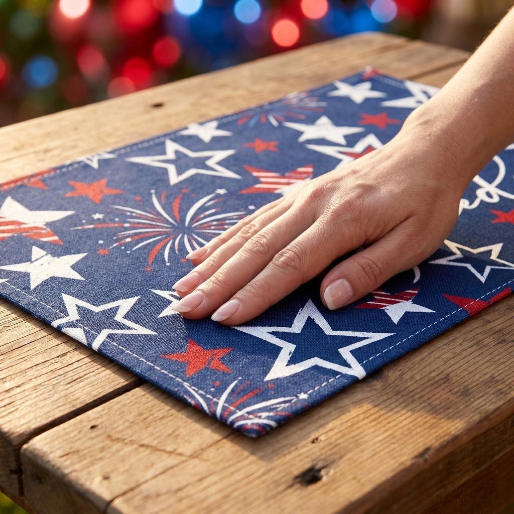 Independence Day Placemat Linen Printed Table 12 By 18 In For Dining Table And Coffee Table