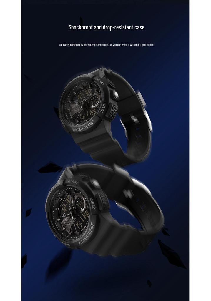 Sanda Trendy Cool Multifunctional Waterproof Electronic Couple Watch with Detachable Strap
