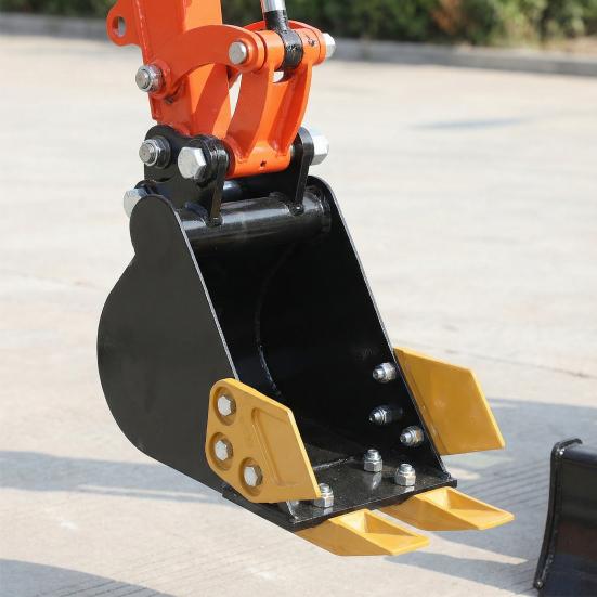 Narrow Backhoe Bucket 7.87-Inch for 0.8-1.8 Ton Mini Excavator, Manganese Steel Trenching Digging Small Excavator Attachment with Teeth, Easy