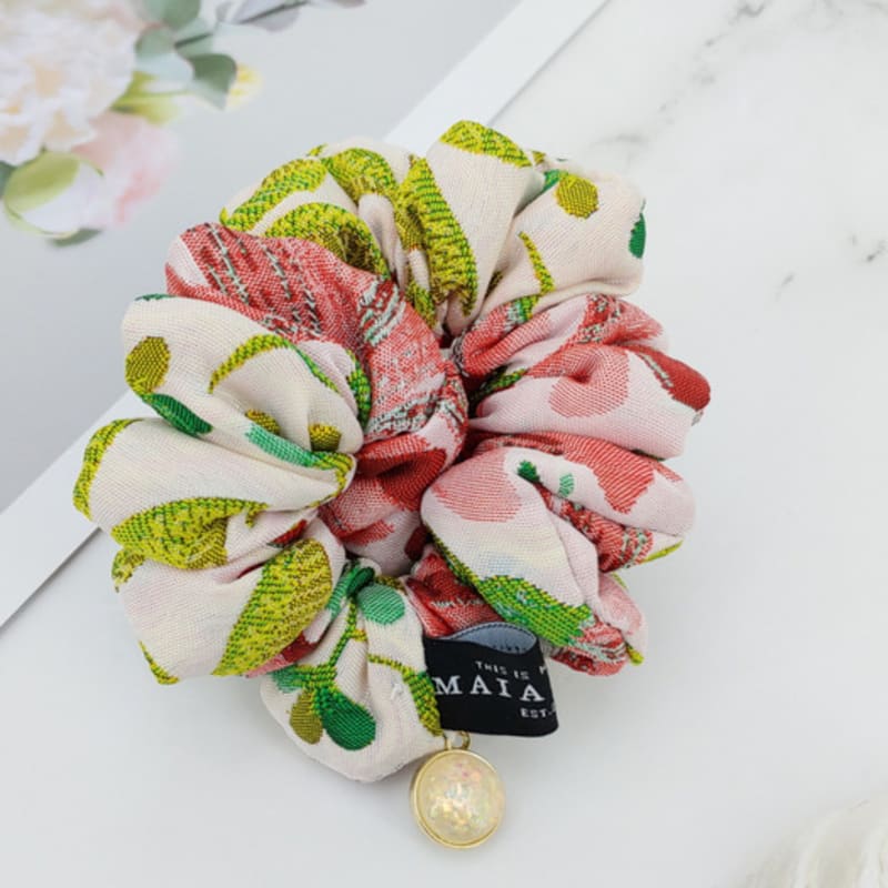 MAIA Rose Jacquard Gopchang Shushu Hair Band - Ivory