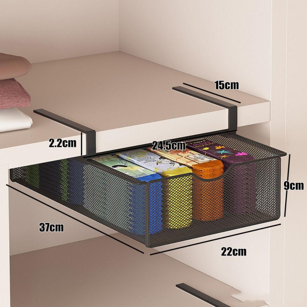 Divided Cabinet Mesh Drawer Breathable Wardrobe Clothes Organizer Closet Hanging Basket Socks