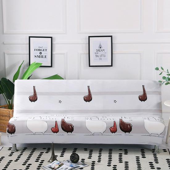 Sofa Protector Eco-friendly Anti-slip Fitted Sheet Type Durable Universal Armless Elastic Sofa Cover for Armless Sofa