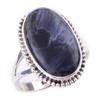 Bague en argent massif 925, faite à la main, avec pierre précieuse de piétersite naturelle, taille 9,5, l8A10