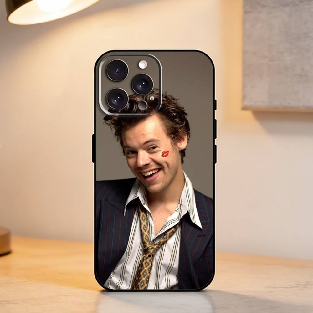Singer H-Harry Styles     Phone Case For iPhone 17,16,15,14,13,12,11 Plus,Pro Max,XS,Soft Silicone Black Cover