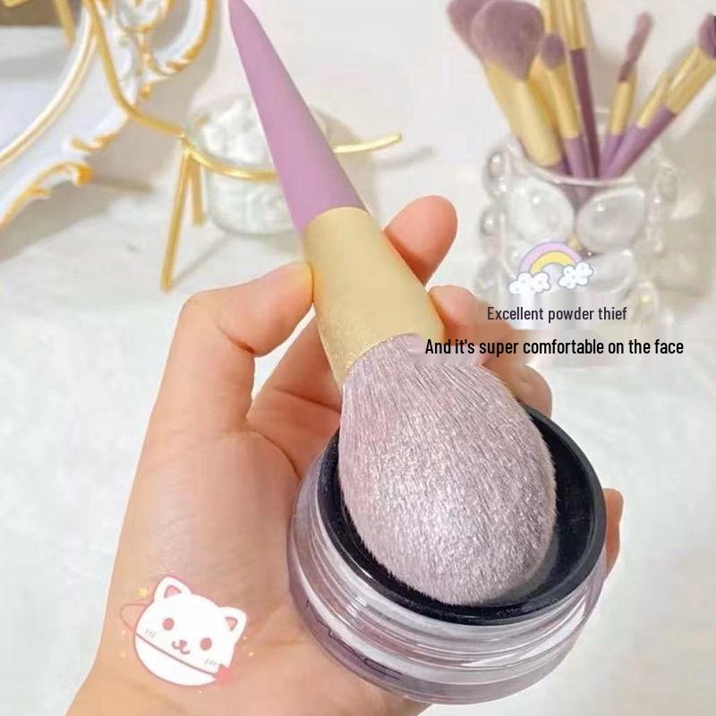 Cangzhou Purple Makeup Brush Set – Includes Soft Hair Eye Shadow, Loose Powder, Concealer, and Beauty Brushes.