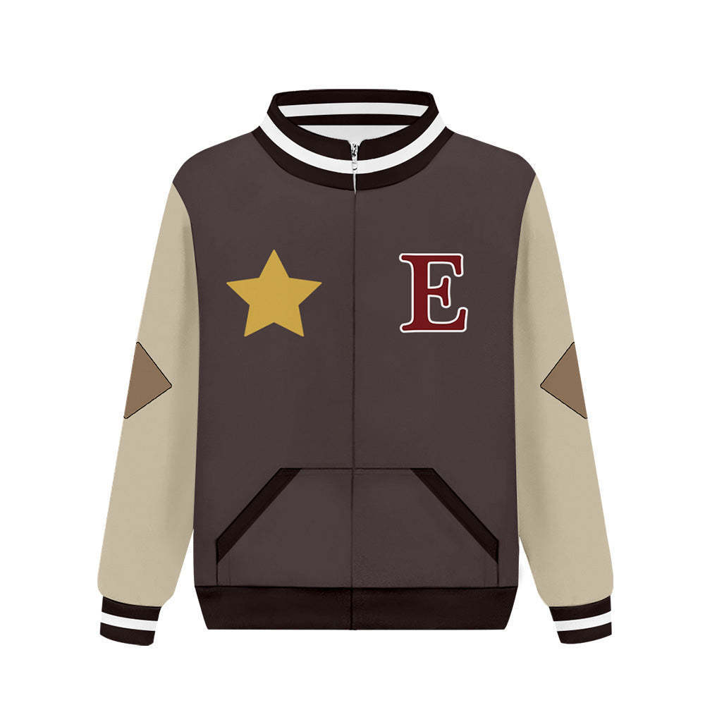 

Дом Совы Лузура 3D-принтованная Коричневая Куртка с Круглым Вырезом Приталенная Застежка-молния Косплей L