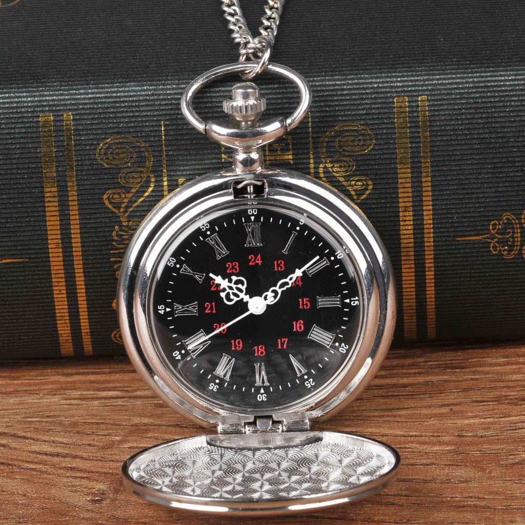 Engravable Large Silver Double-Sided Pocket Watch (Model 8814)