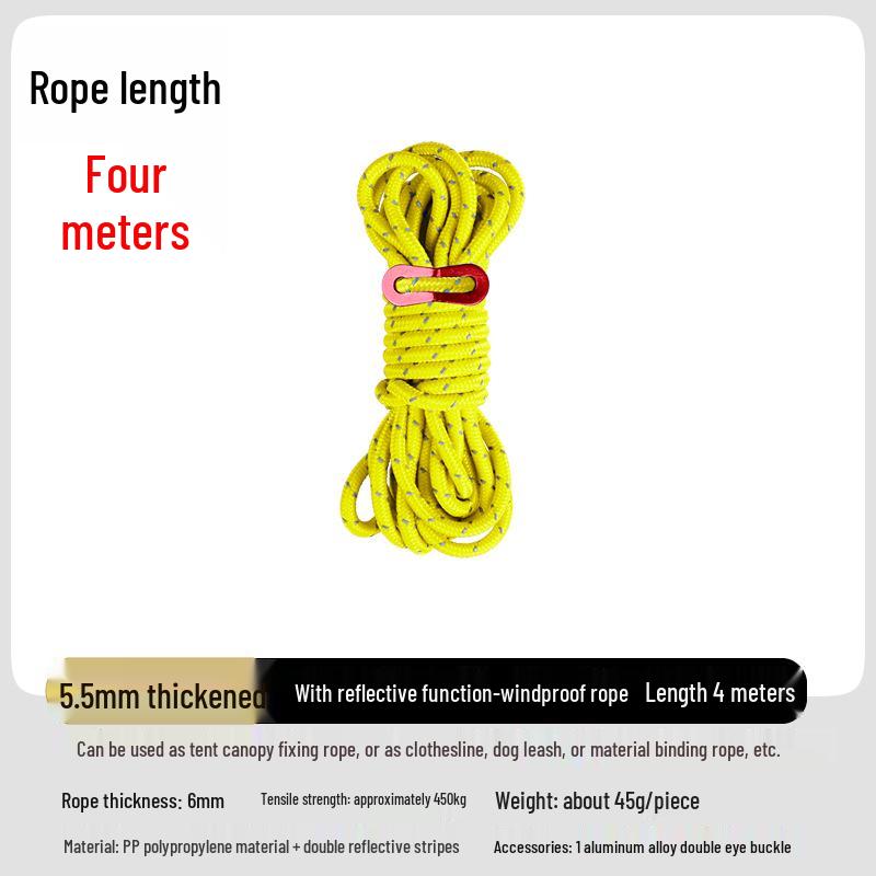 Adjustable Reflective Windproof Camping Tent Rope Pulley System