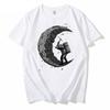Summer Fashion Mens Oversized Creative Astronaut Tshirt Digging the Moon Print Tee Homme Hip-hop Cool Plus Size Tshirt