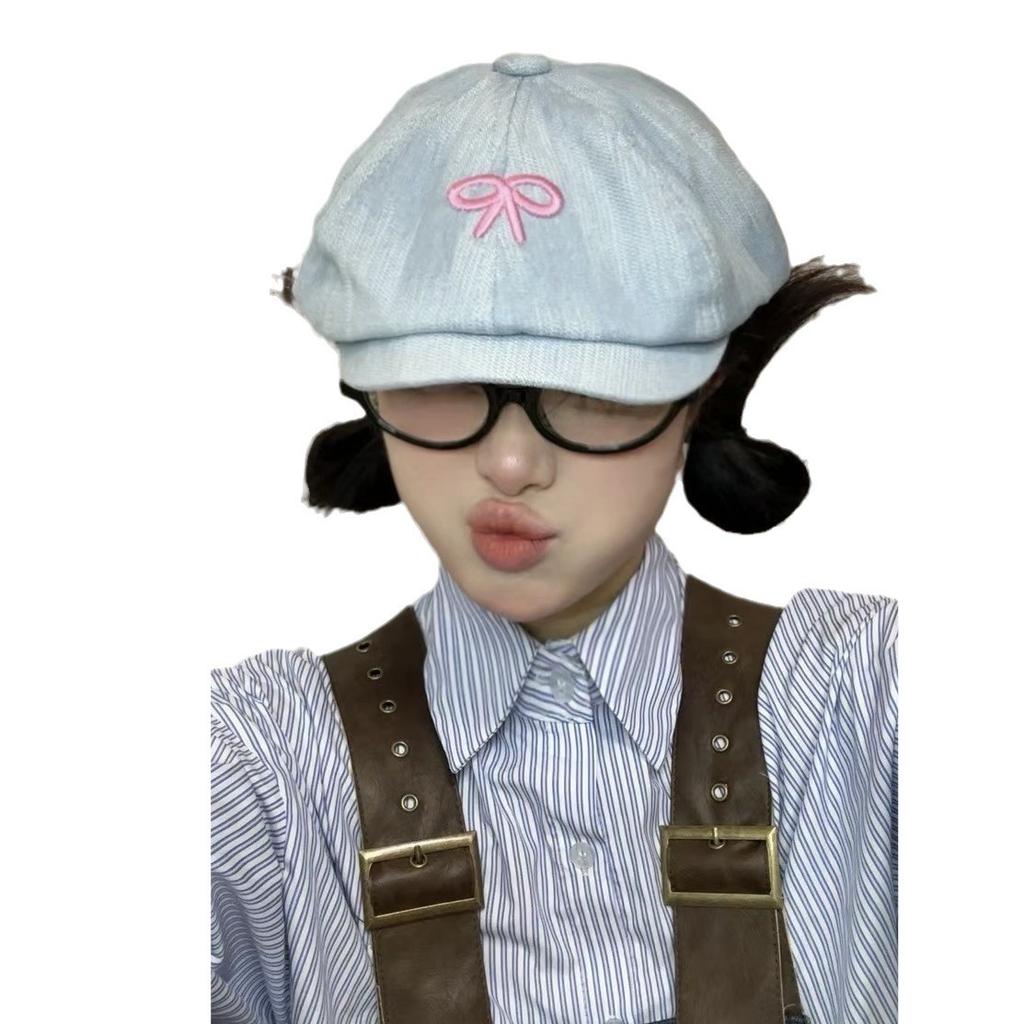 Korean Version Of Retro Bow Forward Hat Children Spring And Summer Travel Versatile Niche Painter Hat Sweet Literary Beret