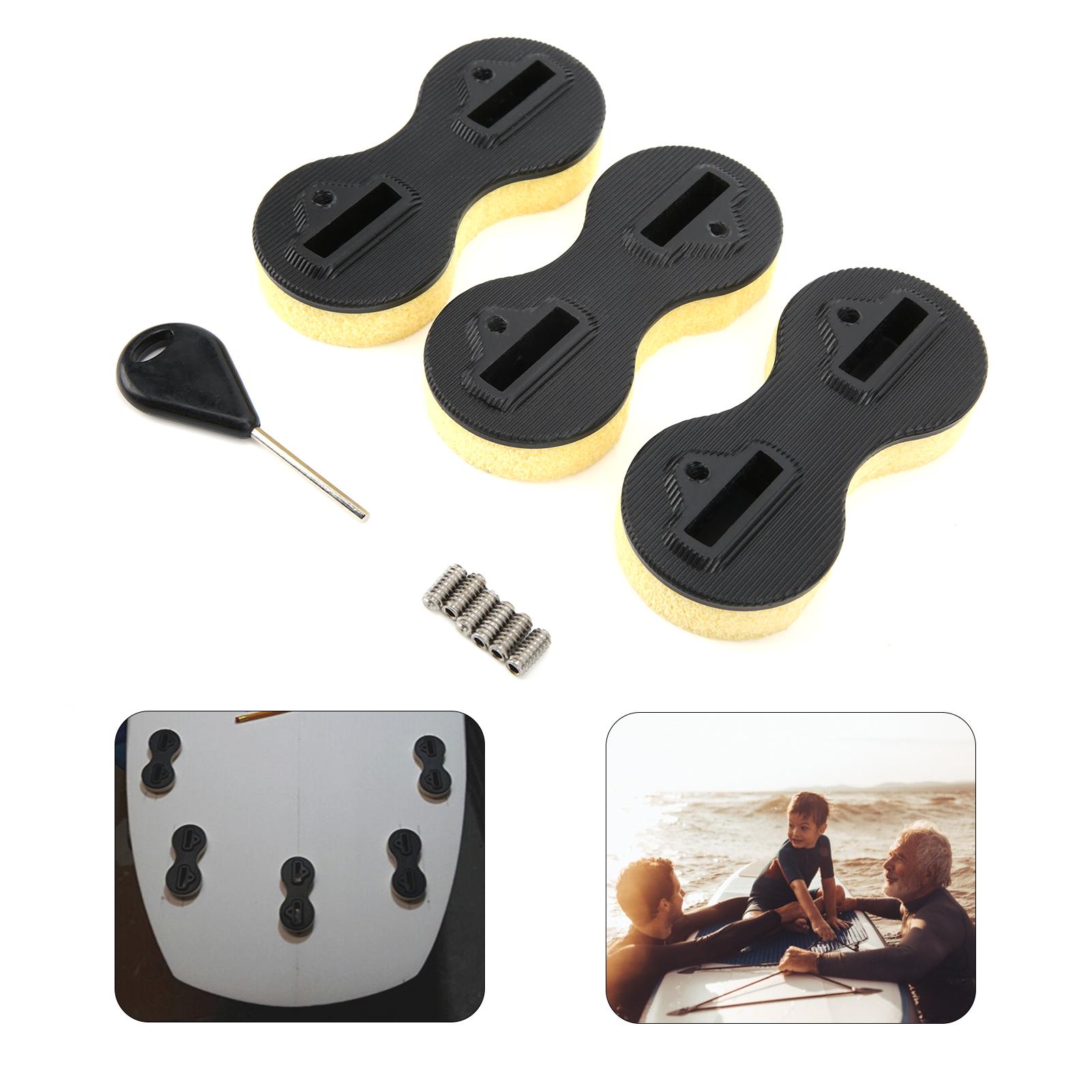 3Pcs Surfing Board Fins Box Set 8 Shaped Fins Surfing Plugs with Fin Key and Screws