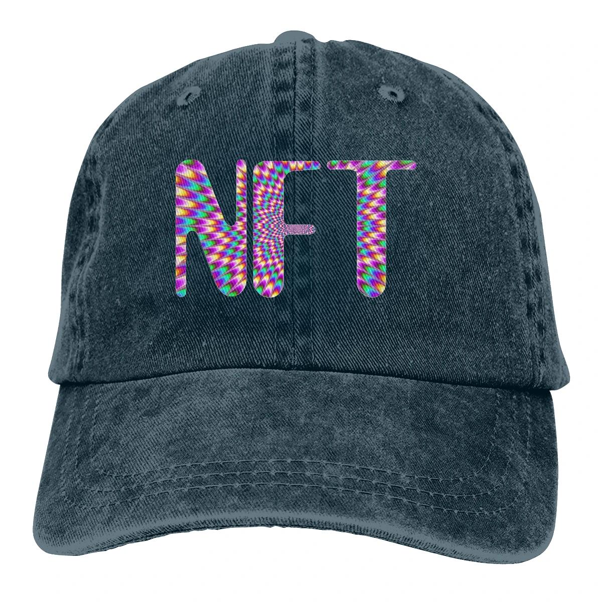 Регулируемая однотонная бейсболка Trippy NFT LUV от Artcestral NFT Artists Washed Cotton NFT CryptoPunk YABC Sports Woman Hat Adjustable темно-синий