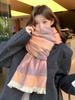 Women Winter Sweet Retro Knitted Scarf Headscarf Ladies Casual Colorful Striped Warm Scarve Mujer Foulard Wrap Shawl New Fashion