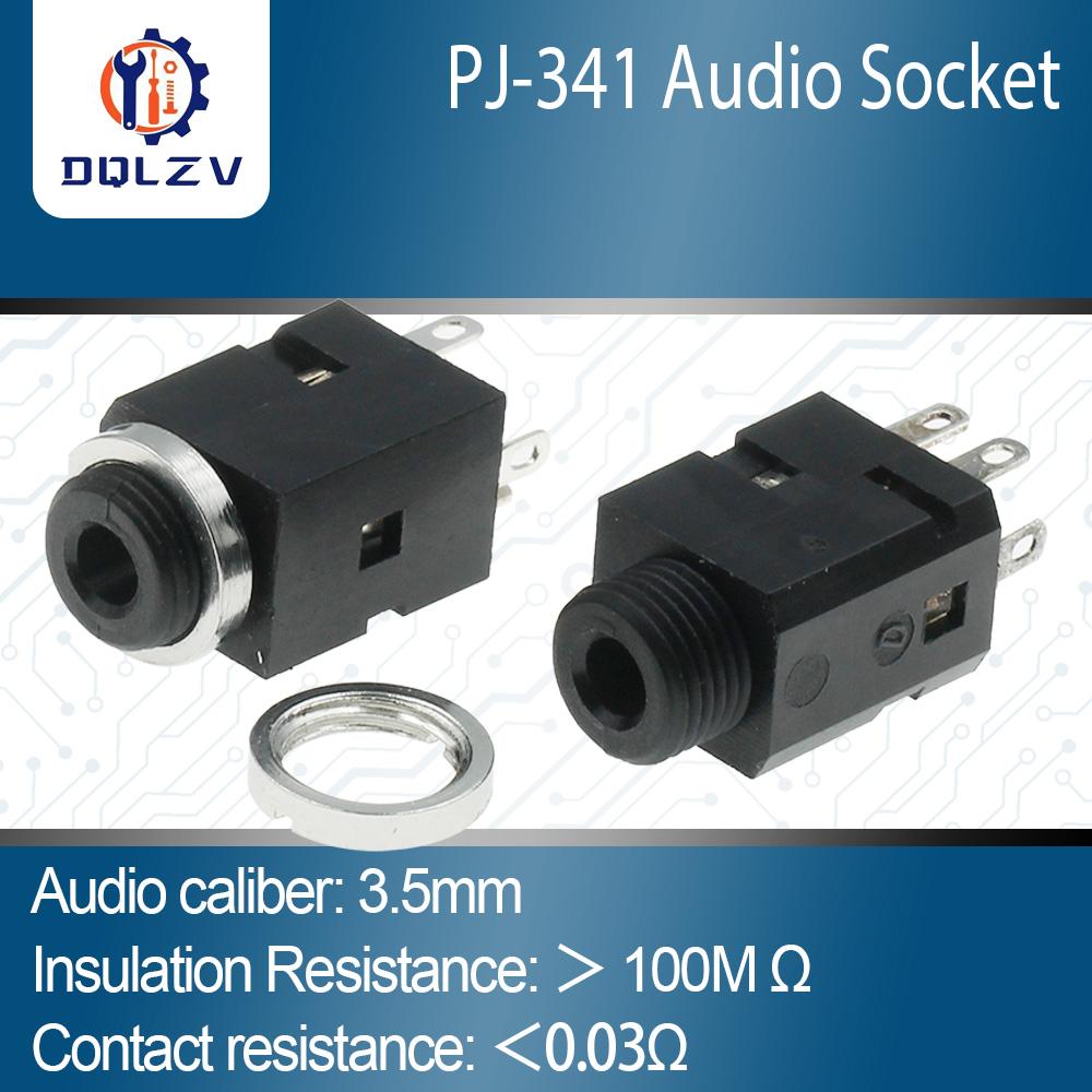 

3.5MM 5 Pin Vertical Socket Female Socket Jack with Screw 3.5 Audio Headphone Connector PJ-341 Earphone Hole 2PCS