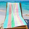 Toalla de Playa Rayas Arcoíris Pastel Impresión 2D Secado Rápido Libre de Arena para Playa Piscina Natación Viaje Suave Absorbente Toalla Regalo