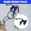 Rubinetto a Doppia Uscita Acqua Ingresso 1/2 Pollice Uscite Doppie Esterne Rubinetto Acqua Irrigazione Giardinaggio Rubinetto Antiruggine a 2 Vie