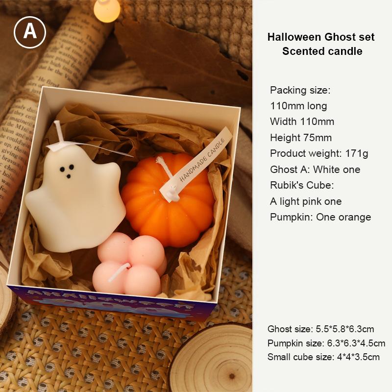 Christmas Halloween Decor Gift Home Fragrance Aromatherapy Cute Scented Candles 3Pcs Set