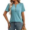 Women's Summer Top Solid Color Twisted Buckle Fashion Short Sleeve T-shirt for Women Shirt